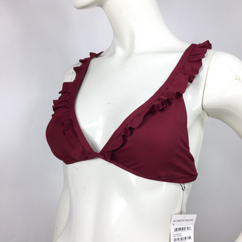 Chelsea28 Ruffle Triangle Cross Back Bikini Top - Picture 5 of 9